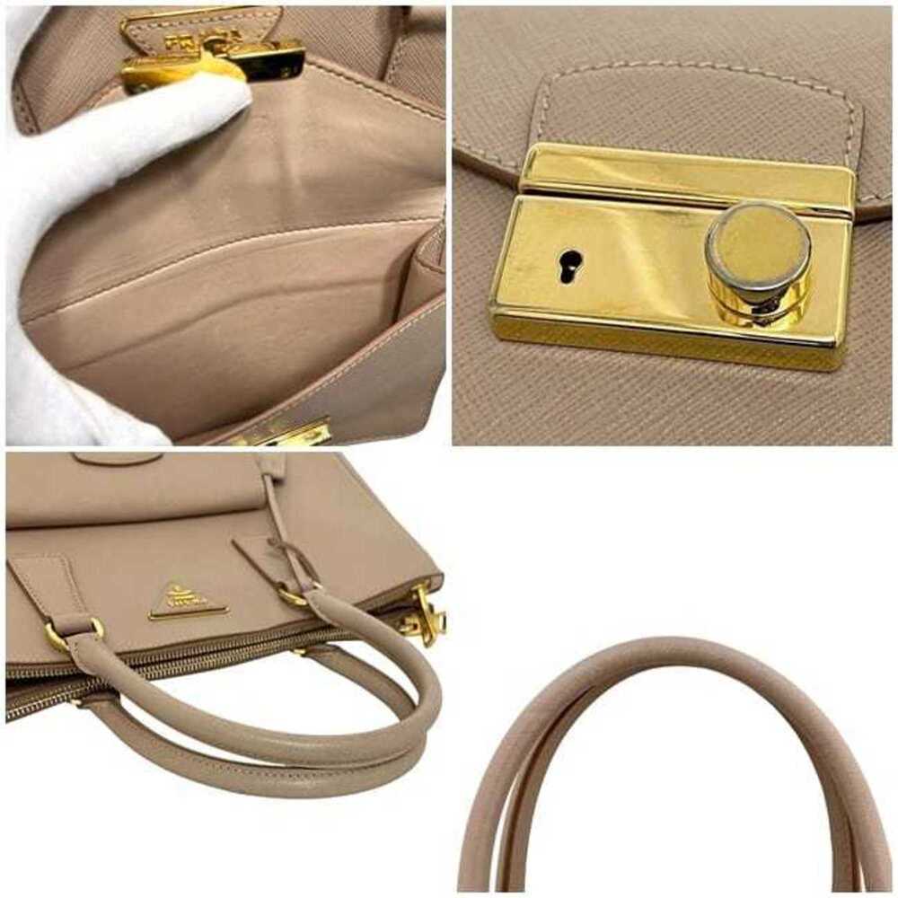 PRADA Cream Leather Saffiano Shoulder Bag - Picture 9 of 11